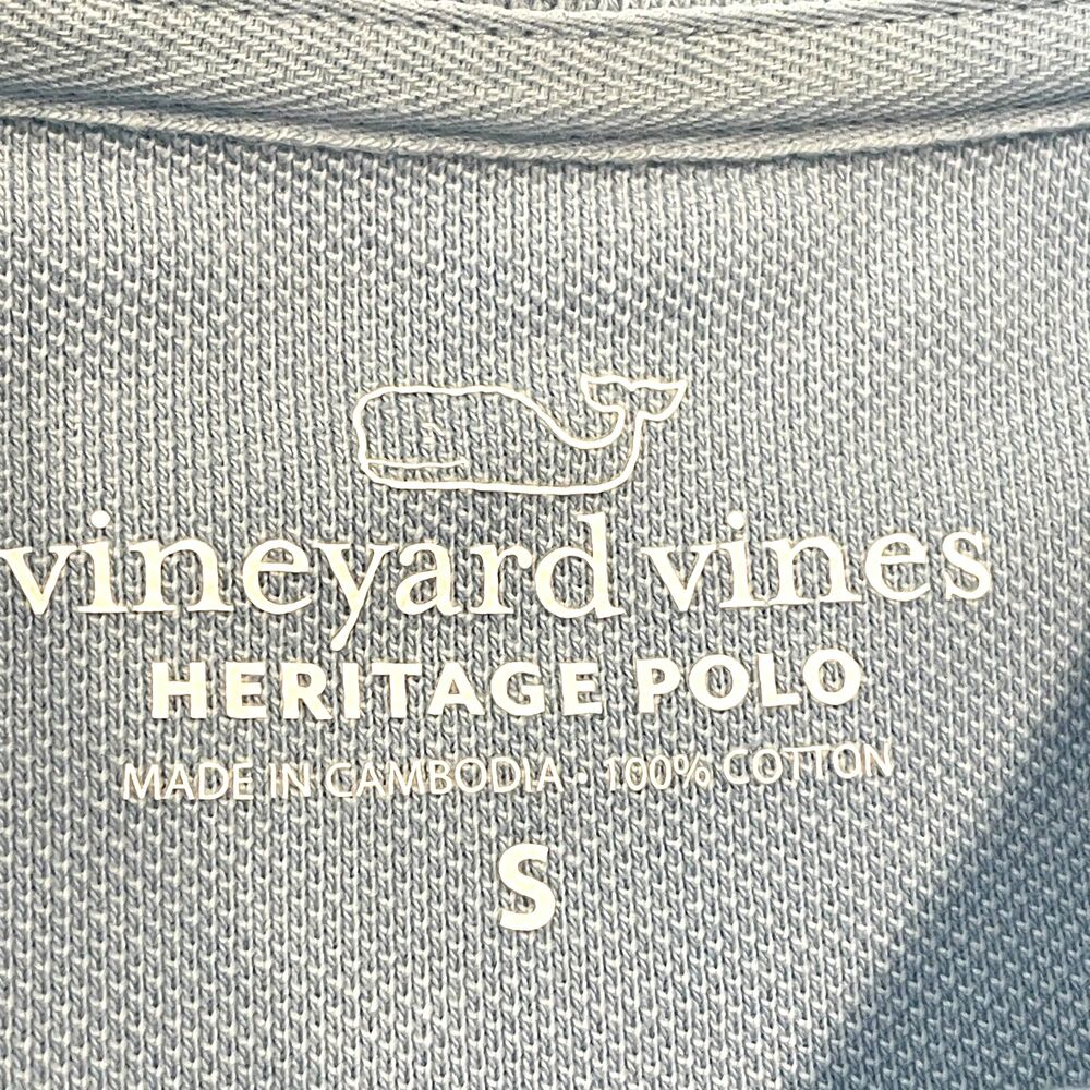~ Vineyard Vines Small Heritage Polo Shirt Light Blue Short Sleeves Whale Cotton - Picture 5 of 13
